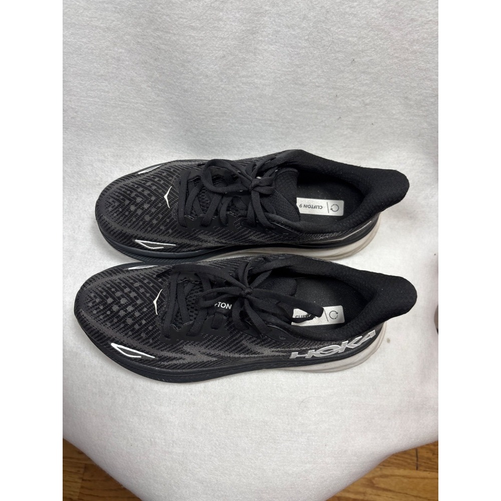Hoka W Clifton 9 Running Shoes Black Size 8.5B - Picture 3 of 10
